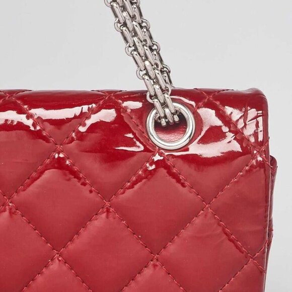 Chanel Red 2.55 Reissue Quilted Classic Patent Leather 227 Jumbo Flap Bag - Picture 12 of 12